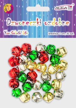 Dzwoneczki ozdobne mix kolorów 1cm / 30szt DZW-7738 ALIGA