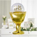 Balon foliowy Kielich z hostią złoto-biały 45cm Party PAL - STOJAKI , BALONY, Balon foliowy Kielich z hostią złoto-biały 45cm Party PAL - STOJAKI , BALONY,