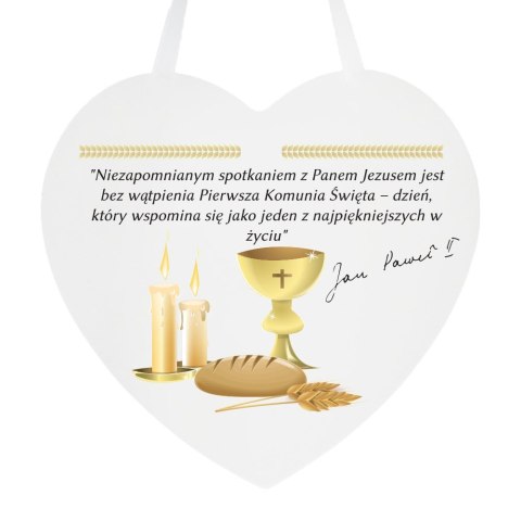 Drewniana tabliczka w kształcie serca z napisem "Niezapomnianym spotkaniem... DIL Drewniana tabliczka w kształcie serca z napisem "Niezapomnianym spotkaniem... DIL