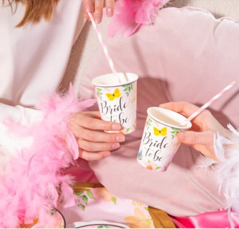 Kubek Bride to be Kwiaty 220ml 6szt. Party PAL - STOJAKI , BALONY, Kubek Bride to be Kwiaty 220ml 6szt. Party PAL - STOJAKI , BALONY,