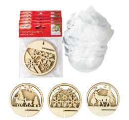 Zestaw kul akrylowych z drewnokształtami 5szt. 12cm | AZD-12 ALIGA