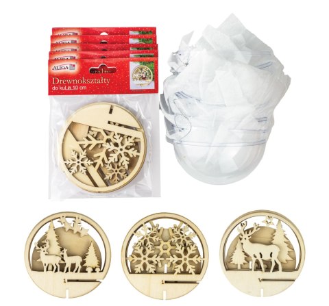 Zestaw kul akrylowych z drewnokształtami 5szt. 12cm | AZD-12 ALIGA Zestaw kul akrylowych z drewnokształtami 5szt. 12cm | AZD-12 ALIGA