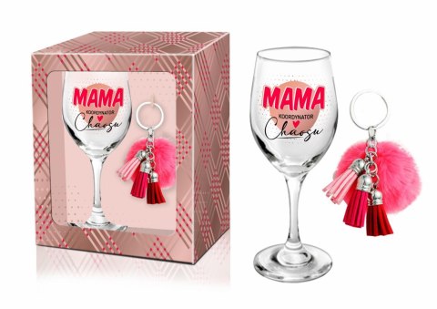 Kieliszek do wina+pompon z chwostem MAMA KOORDYNATOR BGtech - śmieszne kubki Kieliszek do wina+pompon z chwostem MAMA KOORDYNATOR BGtech - śmieszne kubki