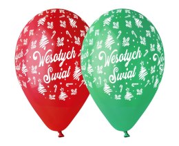 Balony 5szt. WESOŁYCH ŚWIĄT GS120/WS GODAN
