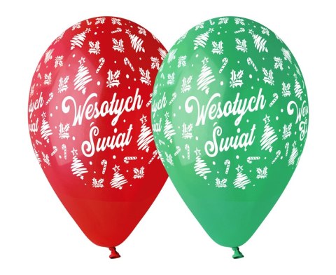 Balony 5szt. WESOŁYCH ŚWIĄT GS120/WS GODAN Balony 5szt. WESOŁYCH ŚWIĄT GS120/WS GODAN