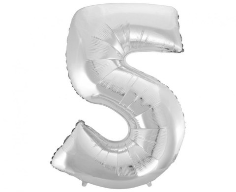 Balon foliowy B&C "Cyfra 5", srebrna, 92 cm FG-C85S5 GODAN Balon foliowy B&C "Cyfra 5", srebrna, 92 cm FG-C85S5 GODAN