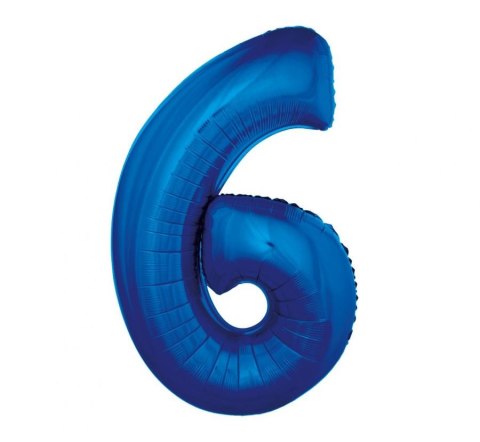 Balon foliowy "Cyfra 6", niebieska, 92 cm FG-C85N6 GODAN Balon foliowy "Cyfra 6", niebieska, 92 cm FG-C85N6 GODAN