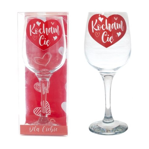 Kielich walentynkowy do wina 22cm w ozdobnym opakowaniu z napisem "Kocham Cię" DIL Kielich walentynkowy do wina 22cm w ozdobnym opakowaniu z napisem "Kocham Cię" DIL