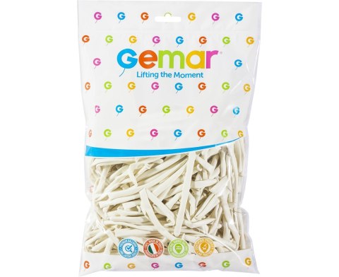 Balony D4 pastelowe białe (modelina) 100szt. D4/01 GODAN Balony D4 pastelowe białe (modelina) 100szt. D4/01 GODAN