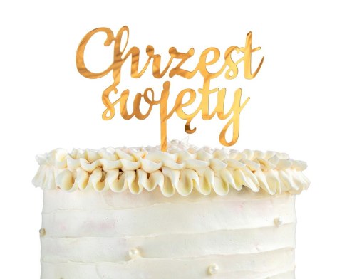 Dekoracja akrylowa na tort Chrzest Święty złota 11x13 cm PF-DACS GODAN Dekoracja akrylowa na tort Chrzest Święty złota 11x13 cm PF-DACS GODAN
