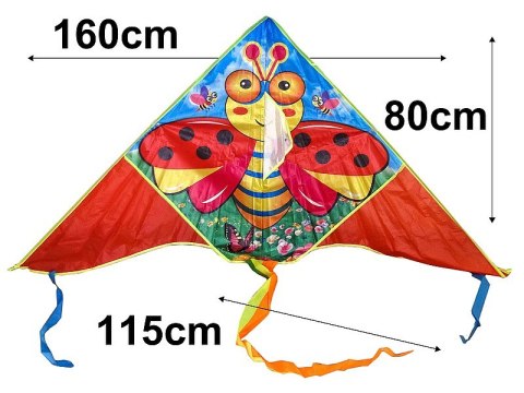 Latawiec biedronka 160 x 80cm + ogon dł.115cm w pokrowcu ADAR Latawiec biedronka 160 x 80cm + ogon dł.115cm w pokrowcu ADAR