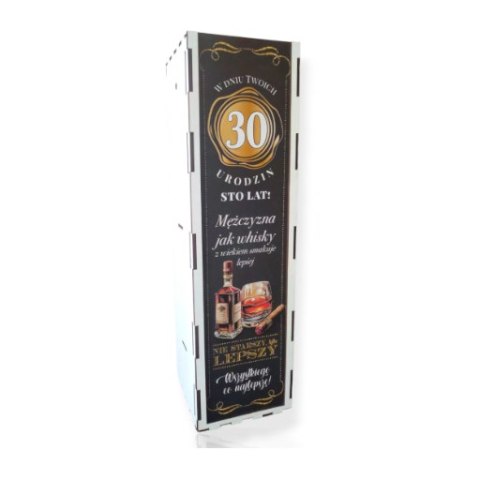 Skrzynka pudełko 33,5 x 9,5cm na butelkę alkoholu 30 Urodziny WHISKY 3311-WY30 CARGO-anioły Skrzynka pudełko 33,5 x 9,5cm na butelkę alkoholu 30 Urodziny WHISKY 3311-WY30 CARGO-anioły