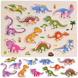Puzzle drewniane dinozaury 11 elementów układanka ZA4723 JOKOMISIADA - zabawki Wieliczka