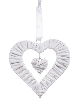 Serce wiklinowe z serduszkiem zawieszka 15 x 15cm 129CAN14798-1 CANEA