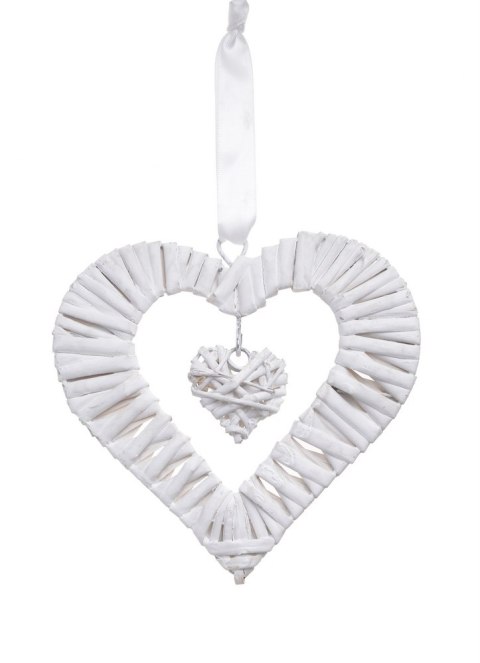 Serce wiklinowe z serduszkiem zawieszka 15 x 15cm 129CAN14798-1 CANEA Serce wiklinowe z serduszkiem zawieszka 15 x 15cm 129CAN14798-1 CANEA
