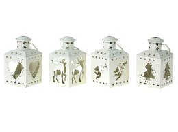 Lampion na tealight z motywem świątecznym 12 x 6 x 6cm metalowy ADAR