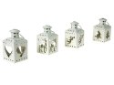 Lampion na tealight z motywem świątecznym 12 x 6 x 6cm metalowy ADAR Lampion na tealight z motywem świątecznym 12 x 6 x 6cm metalowy ADAR