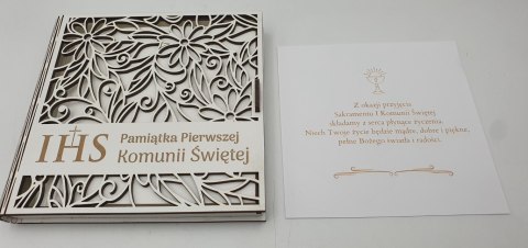 Kasetka kwadrat 16 x 16cm ażur biała KOMUNIA ŚW CARGO-anioły Kasetka kwadrat 16 x 16cm ażur biała KOMUNIA ŚW CARGO-anioły