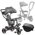 Rowerek trójkołowy Trike Fix Lite 3w1 z daszkiem obracany regulowany spacerówka prowadnik pasy szary Kik Sp. z o. o. Sp. k. Rowerek trójkołowy Trike Fix Lite 3w1 z daszkiem obracany regulowany spacerówka prowadnik pasy szary Kik Sp. z o. o. Sp. k.