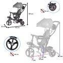 Rowerek trójkołowy Trike Fix Lite 3w1 z daszkiem obracany regulowany spacerówka prowadnik pasy szary Kik Sp. z o. o. Sp. k. Rowerek trójkołowy Trike Fix Lite 3w1 z daszkiem obracany regulowany spacerówka prowadnik pasy szary Kik Sp. z o. o. Sp. k.