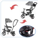 Rowerek trójkołowy Trike Fix Lite 3w1 z daszkiem obracany regulowany spacerówka prowadnik pasy szary Kik Sp. z o. o. Sp. k. Rowerek trójkołowy Trike Fix Lite 3w1 z daszkiem obracany regulowany spacerówka prowadnik pasy szary Kik Sp. z o. o. Sp. k.