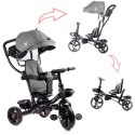 Rowerek trójkołowy Trike Fix Lite 3w1 z daszkiem obracany regulowany spacerówka prowadnik pasy szary Kik Sp. z o. o. Sp. k. Rowerek trójkołowy Trike Fix Lite 3w1 z daszkiem obracany regulowany spacerówka prowadnik pasy szary Kik Sp. z o. o. Sp. k.