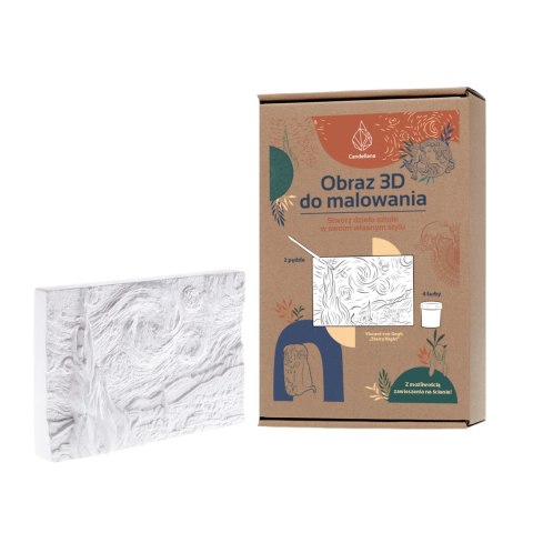 Kolorowanka gipsowa obraz do malowania 3D CANDELLANA Vincent Van Gogh zestaw farby i pędzle Youartgift Spółka z Ograniczoną Odpowiedzialnością Kolorowanka gipsowa obraz do malowania 3D CANDELLANA Vincent Van Gogh zestaw farby i pędzle Youartgift Spółka z Ograniczoną Odpowiedzialnością