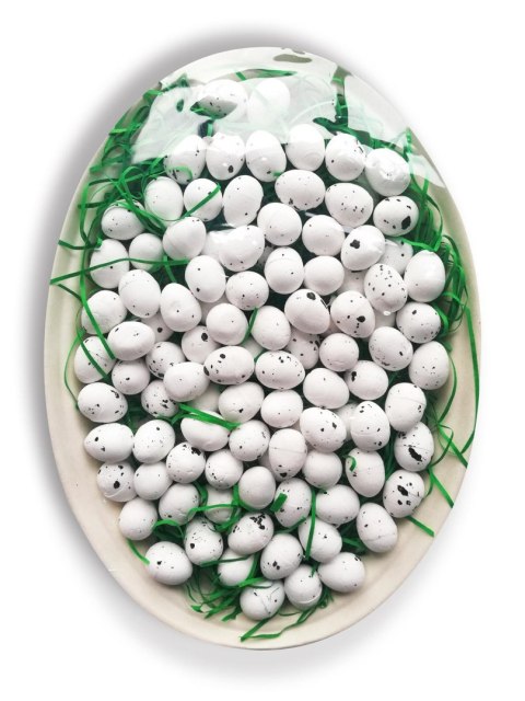 Jajka styropianowe 100szt. 1,5cm x 1,8cm na sianku 23cm BIAŁE | WPJ-9718 ALIGA Jajka styropianowe 100szt. 1,5cm x 1,8cm na sianku 23cm BIAŁE | WPJ-9718 ALIGA