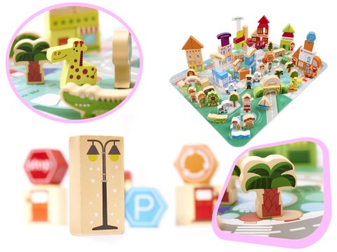Klocki drewniane edukacyjne miasto puzzle 120el. Kik Sp. z o. o. Sp. k. Klocki drewniane edukacyjne miasto puzzle 120el. Kik Sp. z o. o. Sp. k.