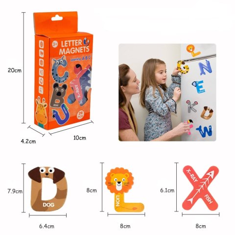 DUŻE MAGNESY NA LODÓWKĘ ALFABET ZWIERZĘTA 26 SZT. DUŻE MAGNESY NA LODÓWKĘ ALFABET ZWIERZĘTA 26 SZT.