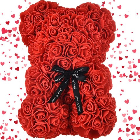 Miś z płatków róż prezent duży pudełko rose XL 25cm | 01903 VERK GROUP