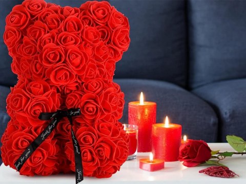 Miś z płatków róż prezent duży pudełko rose XL 25cm | 01903 VERK GROUP Miś z płatków róż prezent duży pudełko rose XL 25cm | 01903 VERK GROUP