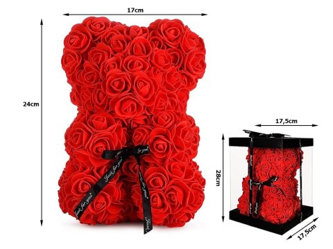 Miś z płatków róż prezent duży pudełko rose XL 25cm | 01903 VERK GROUP Miś z płatków róż prezent duży pudełko rose XL 25cm | 01903 VERK GROUP