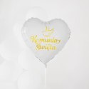 Balon foliowy biały serce Komunia Święta Gołąbek 45 cm 127582 Party PAL - STOJAKI , BALONY, Balon foliowy biały serce Komunia Święta Gołąbek 45 cm 127582 Party PAL - STOJAKI , BALONY,
