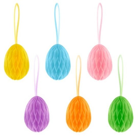 Dekoracje wielkanocne honeycomb Jajka 6szt. mix 149621 Party PAL - STOJAKI , BALONY, Dekoracje wielkanocne honeycomb Jajka 6szt. mix 149621 Party PAL - STOJAKI , BALONY,