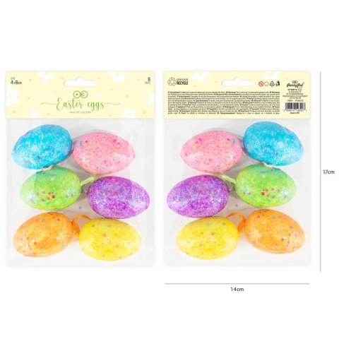 Dekoracje wielkanocne pisanki 6szt. mix 148907 Party PAL - STOJAKI , BALONY, Dekoracje wielkanocne pisanki 6szt. mix 148907 Party PAL - STOJAKI , BALONY,