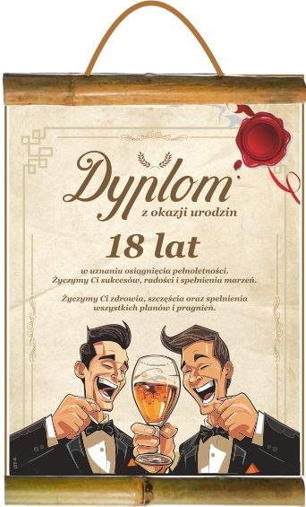 Dyplom z okazji 18-lat GENTELMANI D257 AARON-humor Dyplom z okazji 18-lat GENTELMANI D257 AARON-humor