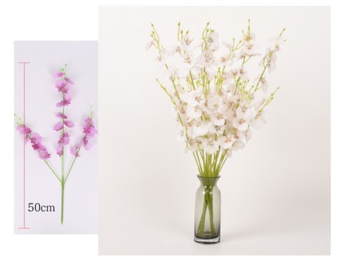 Kwiat sztuczny ORCHIDEA 10szt drobna na łodydze 3-ramienna 50 cm mix KCR-102A,B,C,D,G 7&7 Kwiat sztuczny ORCHIDEA 10szt drobna na łodydze 3-ramienna 50 cm mix KCR-102A,B,C,D,G 7&7