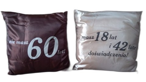 Poduszka obustronna 40x40 URODZINY 60-tka AARON-humor Poduszka obustronna 40x40 URODZINY 60-tka AARON-humor