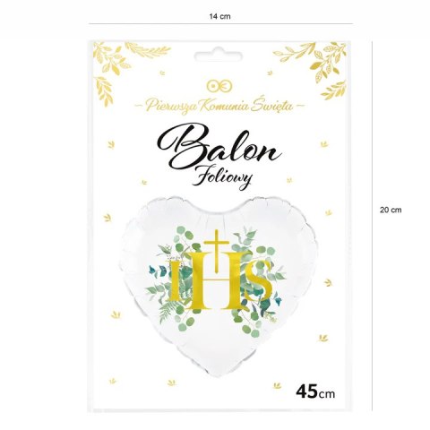 Balon foliowy serce IHS Eukaliptus 45cm 127629 Party PAL - STOJAKI , BALONY, Balon foliowy serce IHS Eukaliptus 45cm 127629 Party PAL - STOJAKI , BALONY,