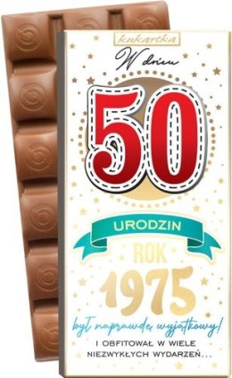Czekolada Urodziny 50 (cyfry, roczniki) 425 PASSION CARS KUKARTKA