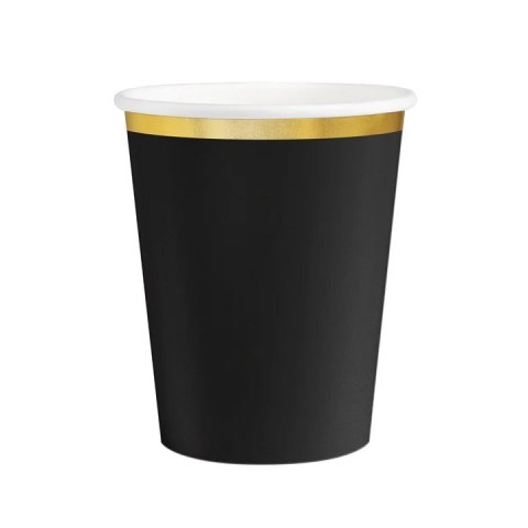 Kubek czarny Classic Gold 220ml 6szt. 159286 Party PAL - STOJAKI , BALONY, Kubek czarny Classic Gold 220ml 6szt. 159286 Party PAL - STOJAKI , BALONY,