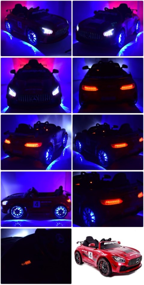 MERCEDES AMG GT 4 SPORT EDITION Z AMORTYZATORAMI PILOT, PAKIET NIGHT, WSPOMAGANIE, MIĘKKIE KOŁA /SX-1918 Import SUPER-TOYS MERCEDES AMG GT 4 SPORT EDITION Z AMORTYZATORAMI PILOT, PAKIET NIGHT, WSPOMAGANIE, MIĘKKIE KOŁA /SX-1918 Import SUPER-TOYS