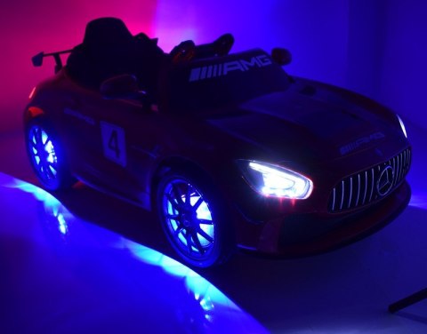 MERCEDES AMG GT 4 SPORT EDITION Z AMORTYZATORAMI PILOT, PAKIET NIGHT, WSPOMAGANIE, MIĘKKIE KOŁA /SX-1918 Import SUPER-TOYS MERCEDES AMG GT 4 SPORT EDITION Z AMORTYZATORAMI PILOT, PAKIET NIGHT, WSPOMAGANIE, MIĘKKIE KOŁA /SX-1918 Import SUPER-TOYS