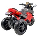 MEGA MOTOR 3 KOŁOWY - MIĘKKIE KOŁA EVA, MIĘKKIE PIKOWANE SIEDZENIE/HS-5188 Import SUPER-TOYS