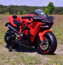 SUPER ŚCIGACZ 12 V, NOWOCZESNA BRYŁA, ŚWIECĄCE KOŁA, GAZ W MANETCE, DWA SILNIKI/MOTOR-H Import SUPER-TOYS
