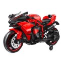 SUPER ŚCIGACZ 12 V, NOWOCZESNA BRYŁA, ŚWIECĄCE KOŁA, GAZ W MANETCE, DWA SILNIKI/MOTOR-H Import SUPER-TOYS