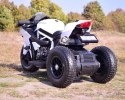 SUPER ŚCIGACZ 12 V, NOWOCZESNA BRYŁA, ŚWIECĄCE KOŁA, GAZ W MANETCE, DWA SILNIKI/MOTOR-H Import SUPER-TOYS